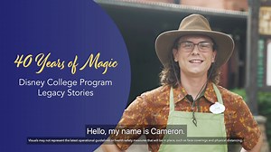 A few weeks ago, we introduced the Disney College Program's 40th anniversary, and now we're excited to share the first of several legacy stories as we celebrate 40 Years of Magic! ✨ Meet Cam, a current College Program participant who comes from a long line of Cast Members! His grandparents worked for the company, his mother and father met on their College Program, and his aunt is also a program alumna! Check out our video for more on this legacy of magic. | Disney Programs
