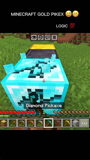 Minecraft Gold Pickaxe Logic 🤯 | Can It Break Anything? #minecraft