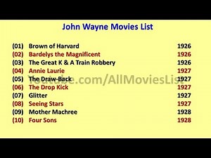 John Wayne Movies List
