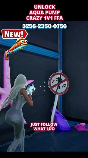 HOW TO GET NEW Aqua PUMP CRAZY 1V1 FFA All Guns & Rides FORTNITE MAP #shorts #fortnitecreative