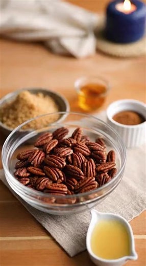 🥜 Air Fryer Spiced Candied Pecans 🍬 Crispy, sweet, and warmly spiced , these air fryer candied pecans are the perfect snack or holiday treat made in minutes! Ingredients: * 2 cups pecan halves * 1 large egg white * 1 tablespoon water * 1/2 cup granulated sugar * 1/4 cup light brown sugar * 1 teaspoon cinnamon * 1/4 teaspoon ground nutmeg * 1/4 teaspoon ground ginger * 1/4 teaspoon salt * Non-stick cooking spray Directions: 1. Preheat your air fryer to 300°F for 3 minutes. 2. In a bowl, whisk e