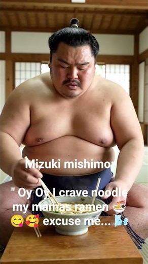 Sumo wrestler eating noodles 🍜 farting in Loincloth Viral video! 😂