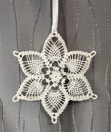 3D Snowflake Wreath Crochet Unique Handmade Christmas Vintage Traditional Decor - Etsy