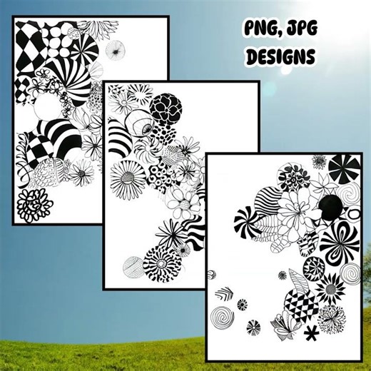 Zentangle Templates — Printable Doodle Practice Sheets