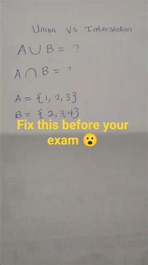 "Union vs Intersection — don’t mix this up 😳”#maths #set #settheory#waec#students #education