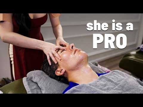 ASMR: She is a PRO! Full Service Massage at Jade 007 Barbershop