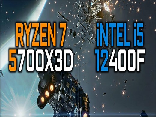i5-12400F vs R7 5700X3D CPU对比（1080P分辨率测试，显卡为RTX 4070Super）