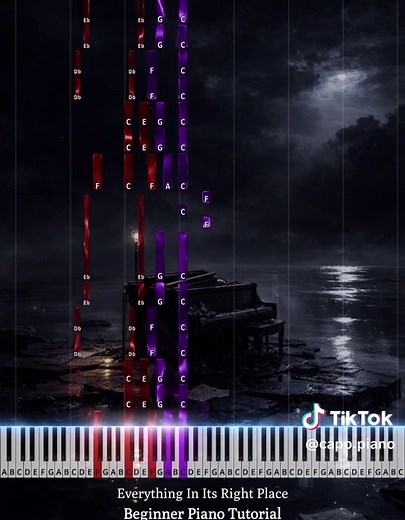 🟢 Everything In Its Right Place - Radiohead (Beginner Piano Tutorial) #pianotutorial #pianocover #easypiano #piano #everythinginitsrightplace