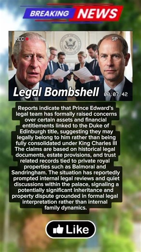 Royal Inheritance Tensions ⚖️👑: Prince Edward’s Legal Claim Raises Questions #royalfamily #royalnews
