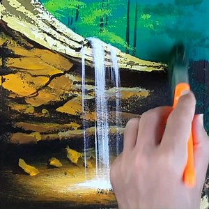 143K views · 3.5K reactions | Dark Forest Light Waterfall Landscape Painting Steps #Acrylic #art #Color #Painting | Zil Acrylic Painting | Facebook