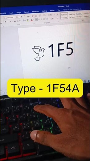 MS Word Peace Dove Symbol shortcut key #windows #msword #shorts