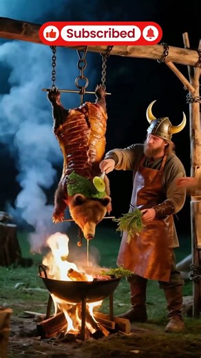 🔥 Viking Chef Roasts a Giant Bear Over Fire | Epic Outdoor Feast 🐻🔥🍖 Part 45