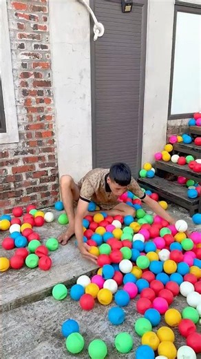 Suddenly Got 2 Million Colorful BallsToo Fun to Handle! #funnyshorts#hilarious#colorfulfun#trending