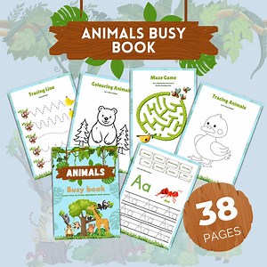 Animals Abcs Busy Book: Fun Tracing and Coloring Activities for Kids! - Etsy