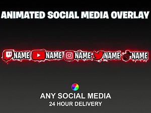 Custom Animated Social Media Overlay for Twitter Twitch Tiktok Discord Instagram Youtube - Etsy
