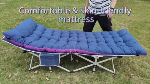 Camping Cot 2 Pack with Comfortable Mattress Cots for Sleeping with Pad Heavy Duty Camping Bed 2 Person Sleeping Cot Include Carry Bag Camping Cots for Adults Vacation Outdoor