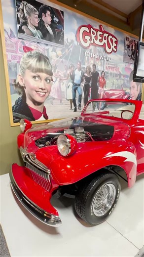 The next movie car is automatic. Systematic. Hyyydromatic. It's Greased Lightning!! This is the screen-used car from the movie! Check it out! #volofun #volomuseum #grease #greasedlightning #gogreasedlightning #johntravolta #olivianewtonjohn #dannyzuko #Sandy #moviecars #funfacts #behindthescenes #jimwojdyla #briangrams #viral #stitchthis