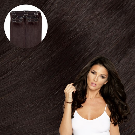 Black Brown Clip In Hair Extensions