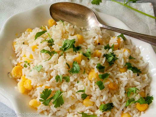 Buttery Hominy Rice with Cilantro (Rice Cooker or Stovetop)