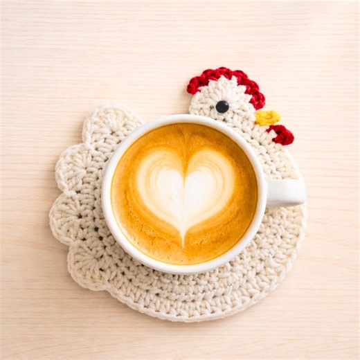 Crochet Chicken Coaster Pattern – Farmhouse Mug Rug PDF With Step by Step Visual Guide - Etsy