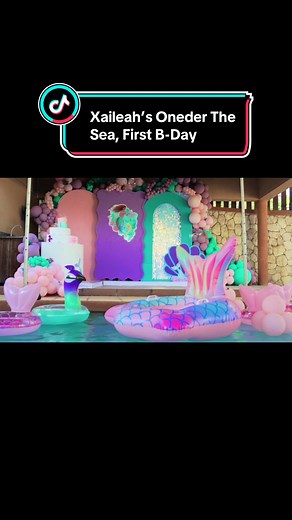 Princess Xai First Mermaid Birthday Party🎂🥳🧜‍♀️💜 #Underthesea #firstbirthdayparty #mermaidtheme #mermaidcake #thelittlemermaid