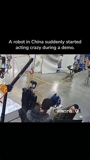 HD Mastery on Instagram: "this robot's wild dance is a real-time battle with physics. during a demo, the unitree h1 was tethered by its head, a scenario its balance algorithms weren't prepared for. every small failed correction led to a bigger, more dramatic movement, creating this chaotic scene. it shows just how complex it is to make a robot move and balance like a human. #robotics #tech #ai #engineering #innovation #future #robots"