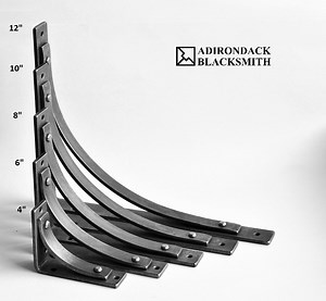 Shelf Brackets - Extra-wide - by Adirondack Blacksmith - Iron Mantel Corbel - Metal Shelf Bracket - the Station Extra - Etsy