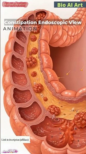 Constipation Endoscopic View Animation | | Digestive System | Human Anatomy | Bio AI Art | 01