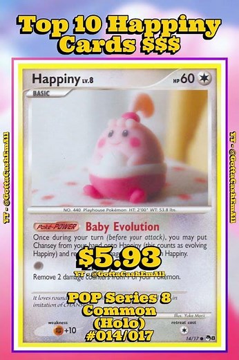 Top 10 RAREST Happiny Cards Ever Printed! #pokemon #pokemoncards #pokemontcg #pokémon #top10 #tcg