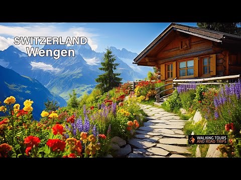 Wengen Switzerland 🇨🇭 Swiss Village Tour - Most Beautiful Villages in Switzerland 4k video walk