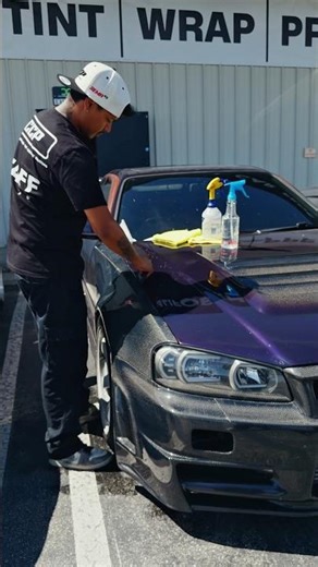 The future of car care🔥🔥 PPF on this R34 GT-R makes the water bead off😮‍💨