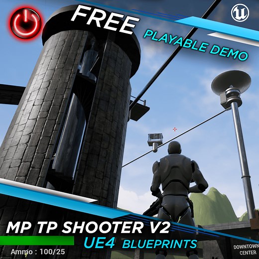 [FREE] UE4 Blueprint: Multiplayer 3rd Person Shooter (DEMO)