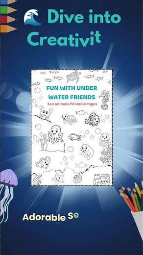 Ocean Animal Coloring Pages for Kids 🐠 | Printable Digital Product | Details in description