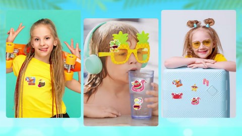 500 Pcs Summer Stickers Roll Hawaii Tropical Beach Self Adhesive Labels Luau Party Favors Supplies Decor for Holiday DIY Crafts Gifts Scrapbook Bottles Computer Luggage Envelopes, 8 Designs