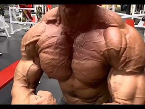 Brady Barnes big muscle chest with bulging muscle veins