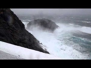 Stormy lighthouse Kråkenes Fyr , march 2011