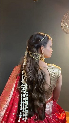 Recreating Rashmika Mandanna’s Wedding Hairstyle From Scratch ✨❤️ #wedding #indian Vijay Deverkonda