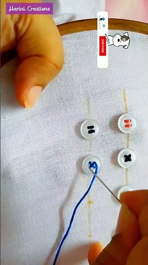 Cross Stitch Buttons Embroidery #shorts Embroidery Stitch