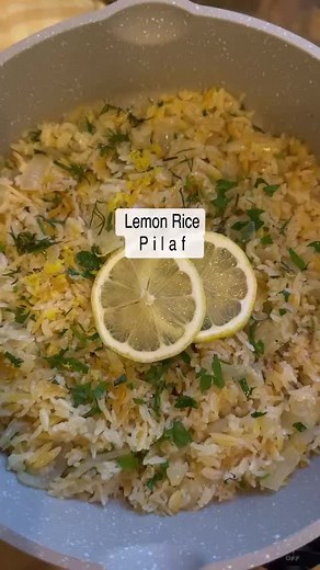 Lemon Rice Pilaf A simple recipe for Greek lemon rice. With the blend of fresh herbs, garlic, onion, lemon zest, and juice, it creates a flavorful dish. Make it your own by adding your favorite protein. Recipe 👇 Like, save, share & follow for more ☺️ Ingredients: 1 cup long grain rice (uncooked) 2 tbsp extra virgin olive oil 1 medium yellow onion, chopped 1 garlic clove, minced 1/4 cup orzo pasta 1 lemon, juiced and zested 1 cup low sodium broth (chicken or vegetable broth will work) Pinch of s