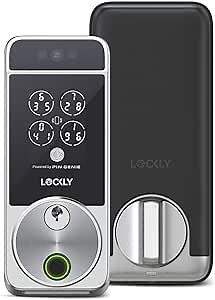 Lockly Visage Zeno Series Smart Lock, Facial Recognition & Fingerprint Keyless Entry Door Lock, Built-in Wi-Fi Deadbolt with Apple Home Key, PIN Genie Keypad, App Remote Control, Easy Installation