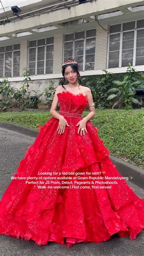 Looking for a red ball gown for rent? ❤️ We have plenty of options available at Gown Republic Mandaluyong ✨ Perfect for JS Prom, Debut, Pageants & Photoshoots. 📍 Walk-ins welcome | First come, first served #redballgown #ballgown #jsprom #JSPromGowns #SagalaGowns | GOWN REPUBLIC