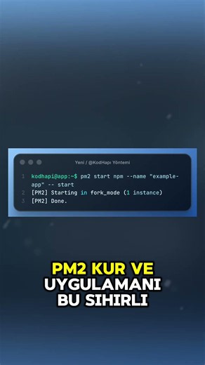Sunucuda Node.js Uygulamasını PM2 ile Çalıştır! 🚀 #shorts #kodlama #programlama #webdevelopment