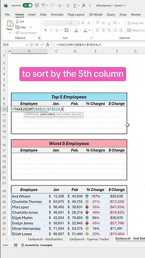 How to auto-sort data ranges in Excel using functions! #excel #datamanagement #spreadsheets