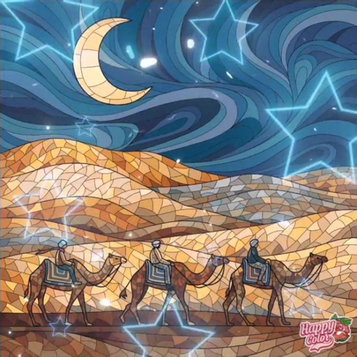 Colour with me a beautiful arabien night mosaic in Happy Color App.