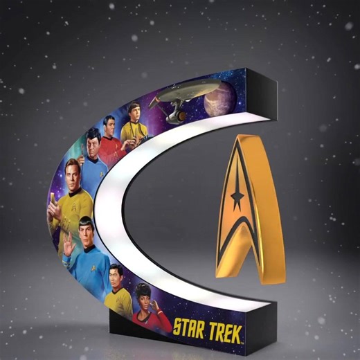 Watch the STAR TREK Command Insignia hover and spin in mid-air with this remarkable tribute. Shop Now! https://bit.ly/2X8w2jC | The Bradford Exchange