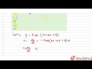 A progressive wave travelling along the positive x-direction is represented by y(x, t)=Asin (kx-...