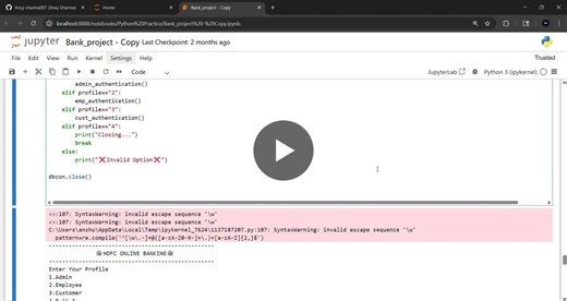 Bank Management System with Python and SQL | Anuj Sharma posted on the topic | LinkedIn