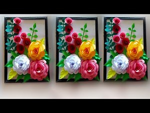 diy wall hanging flower frame make / how to make wall hanging flower frame