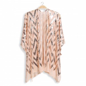 Rose Gold Sequin Kimono - Sequin Duster - 70s Sequin Open Front Cardigan - Festival Outfit - Bridal Cardigan - Festive Kimono - XMAS Outfit - Etsy