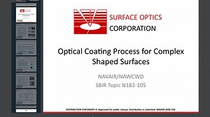 Optical Coating Process for Complex Shaped Surfaces presentation at NAVAIR FST Days 2021